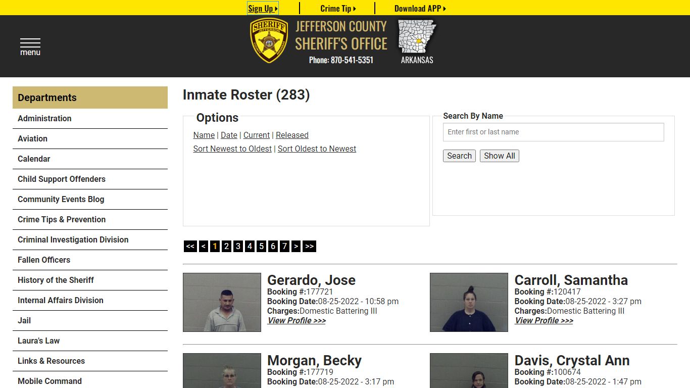 Inmate Roster - Current Inmates Booking Date Descending - Jefferson ...